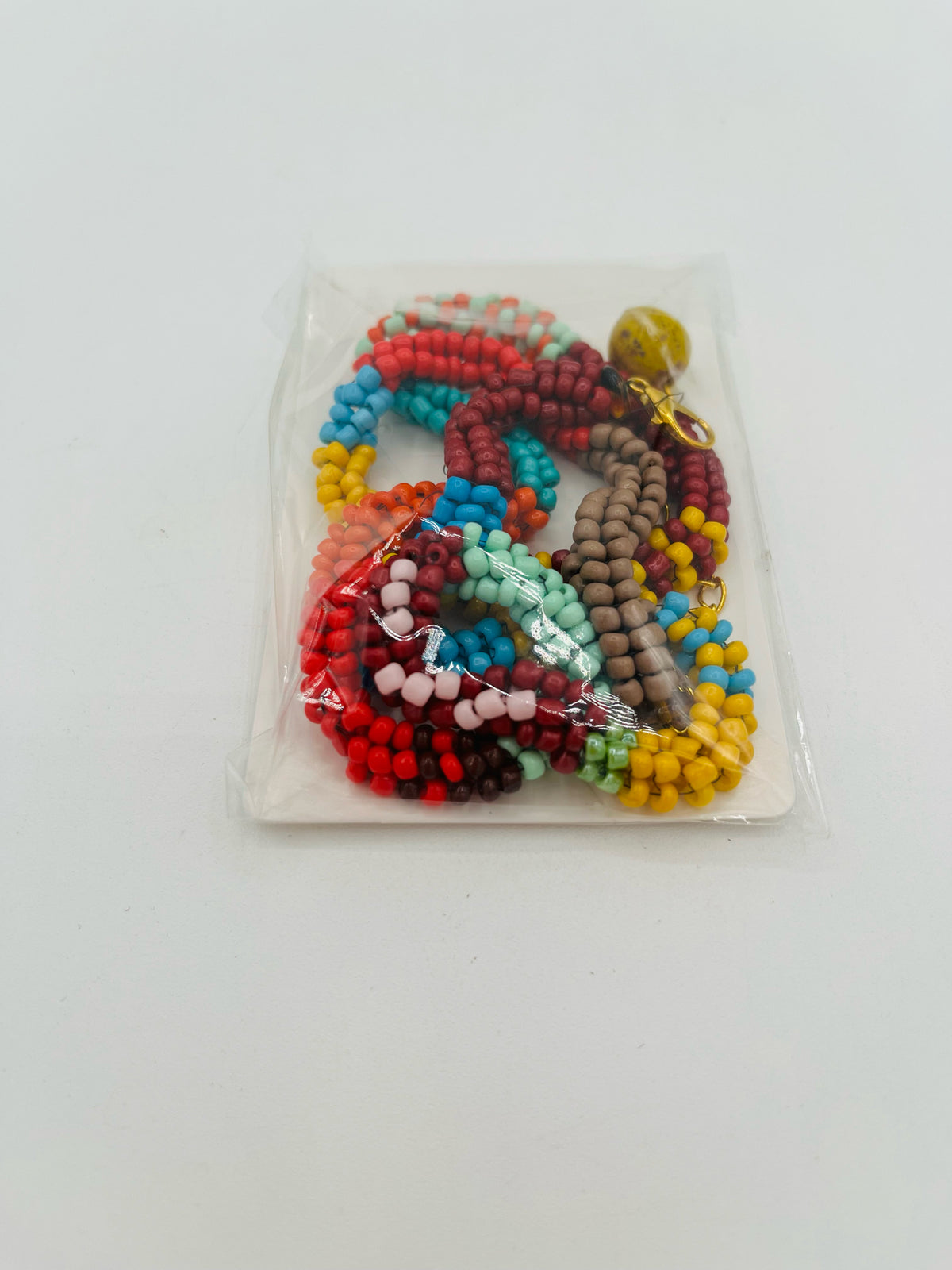 Multi-Colored Woven Beaded Necklace
