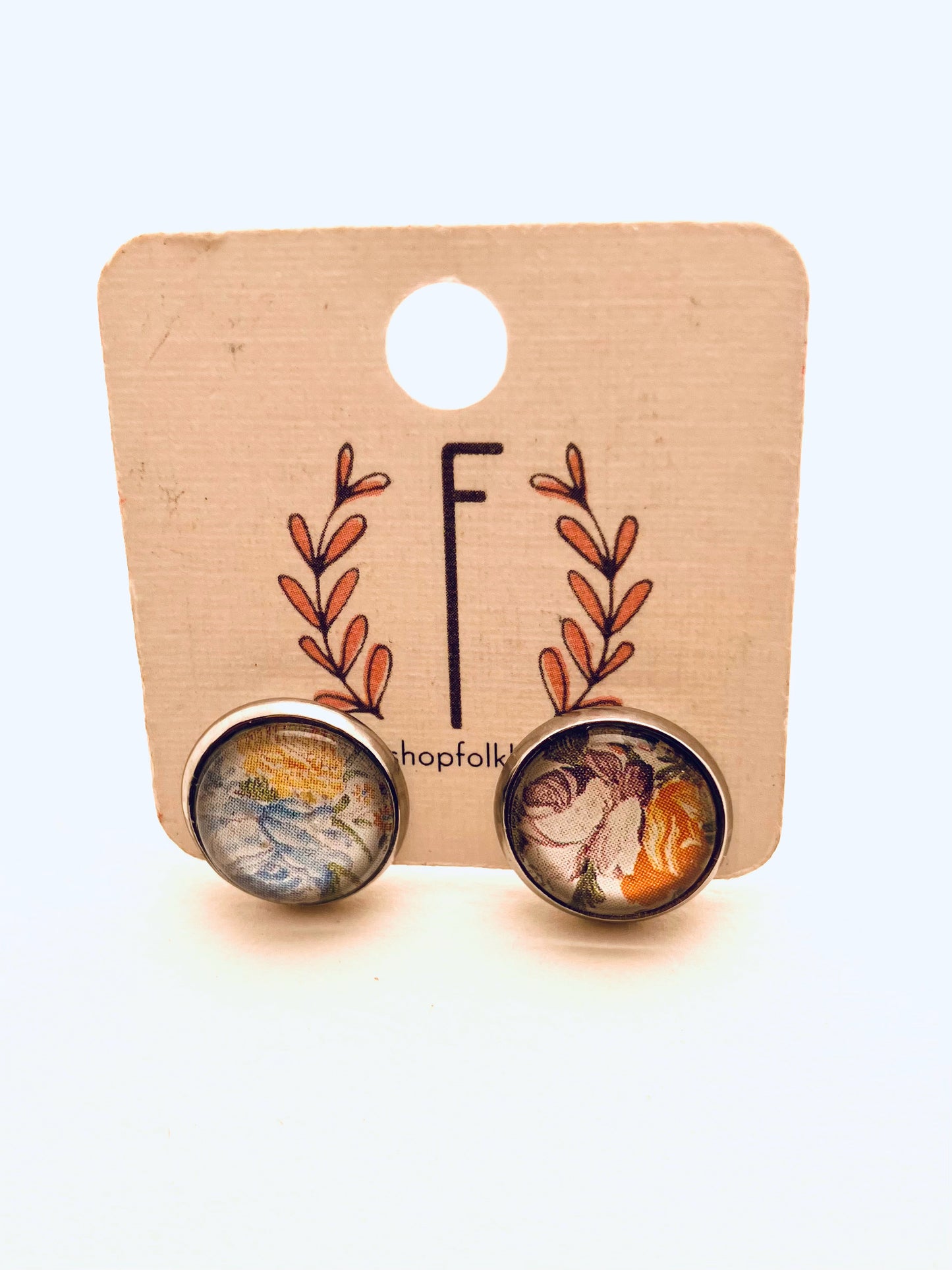 Dulcet Studs, Glass Cabochon