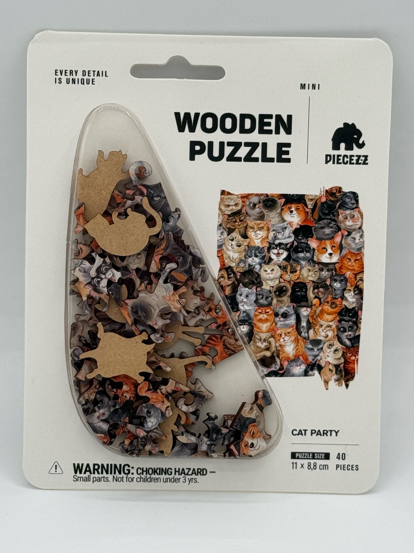 40 Piece Cat Party Wooden Puzzle