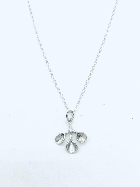 Small Flowering Branch Sterling Silver Necklace