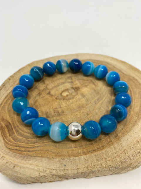 Large Blue Fire Agate Bracelet