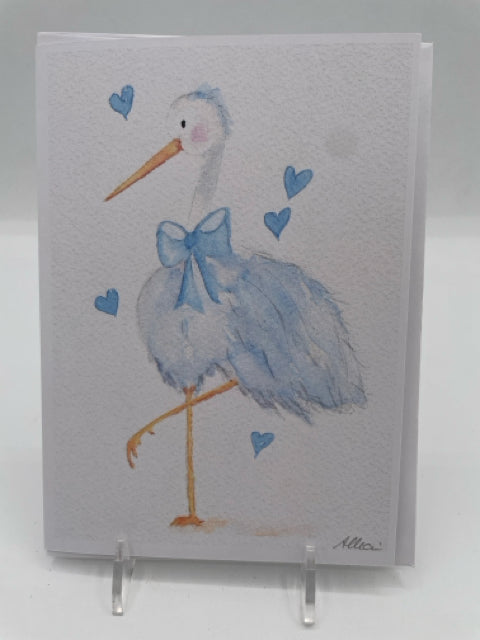 Blue Stork New Baby Card