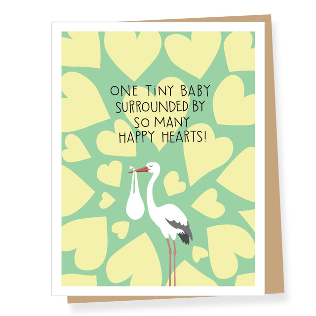 Happy Hearts New Baby Card