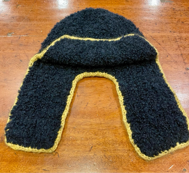 Adult Large/XL Navy Cashmere Boucle Earflat Hat