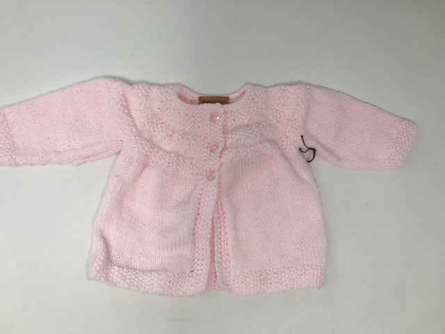 3-6 M Pink Acrylic Knit Cardigan