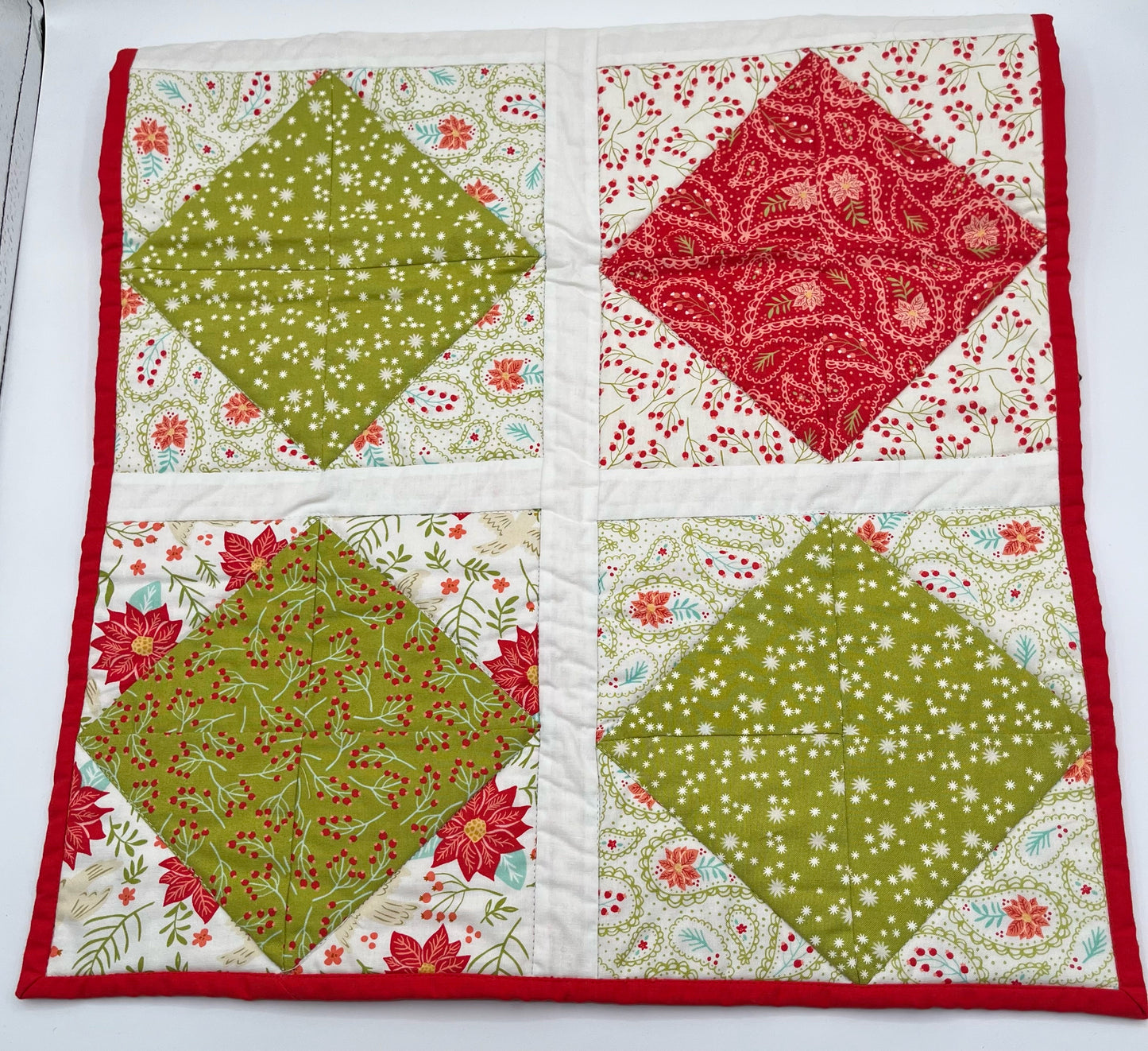 Red and Green Quilted Table Runner/Centerpiece