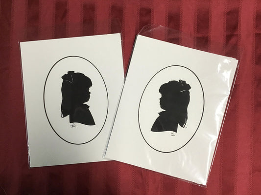 Original Silhouette and One Copy, Mounted in Two Mats