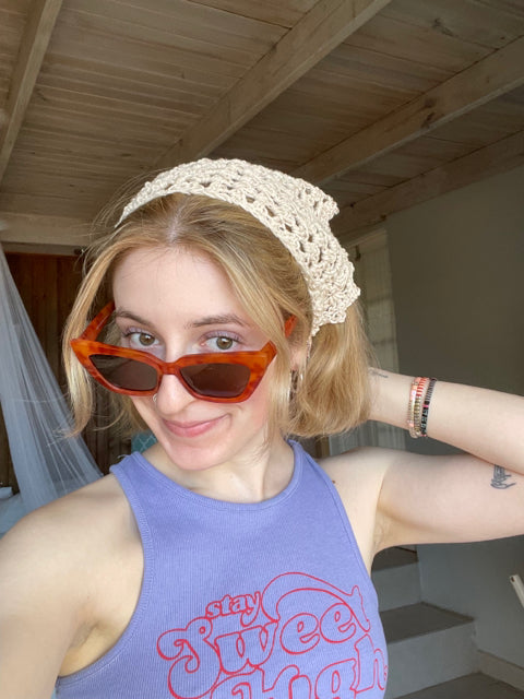 Adult Cotton Crochet Bandana Scarf