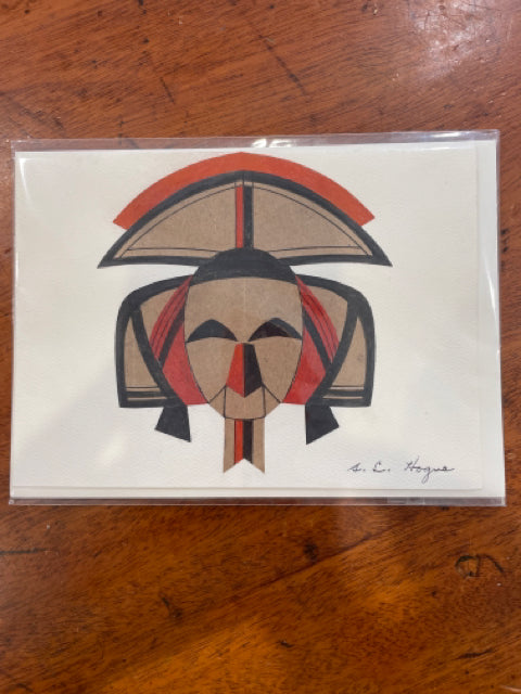 Mask In Shades Of Brown Card