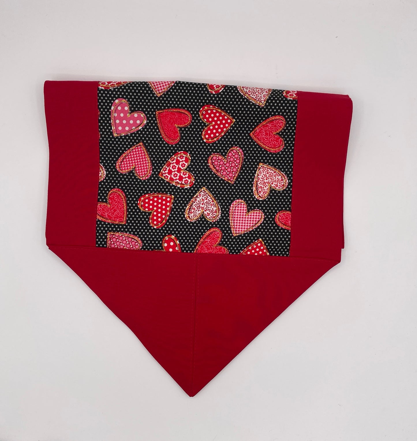 Red and Black Heart Table Runner