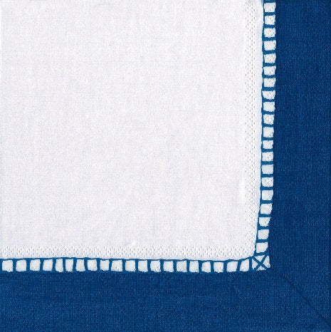 Linen Marine Blue Cocktail Napkins