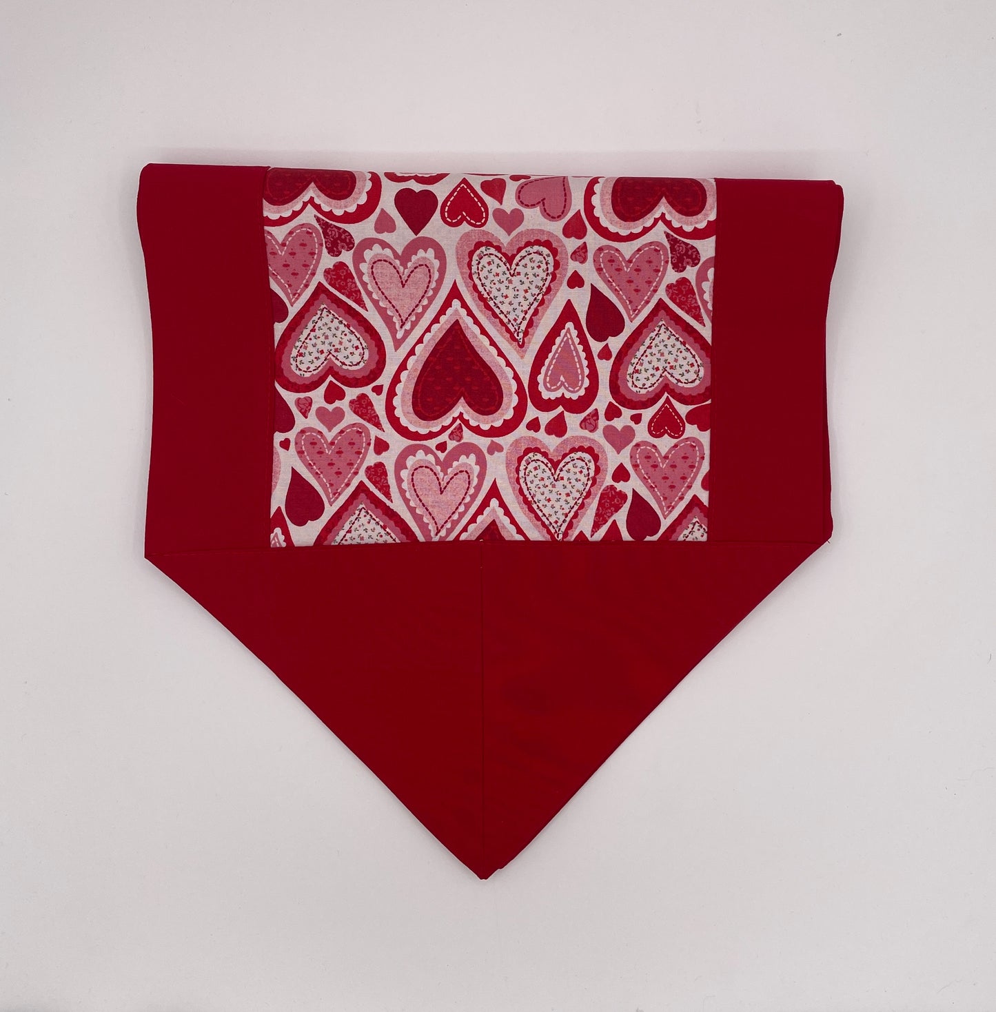 Red and White Heart Table Runner