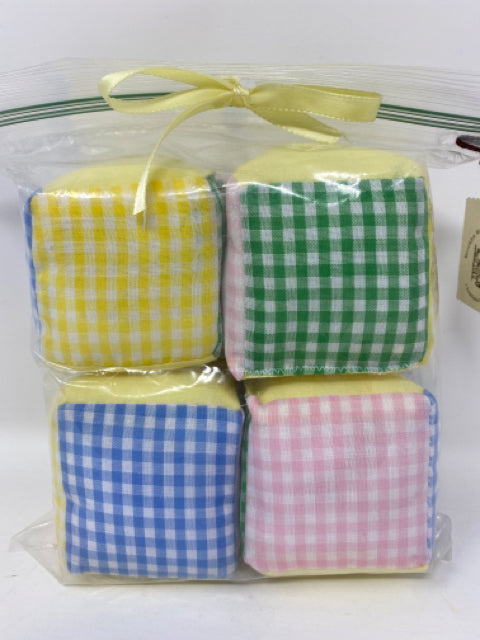 Gingham Baby Blocks