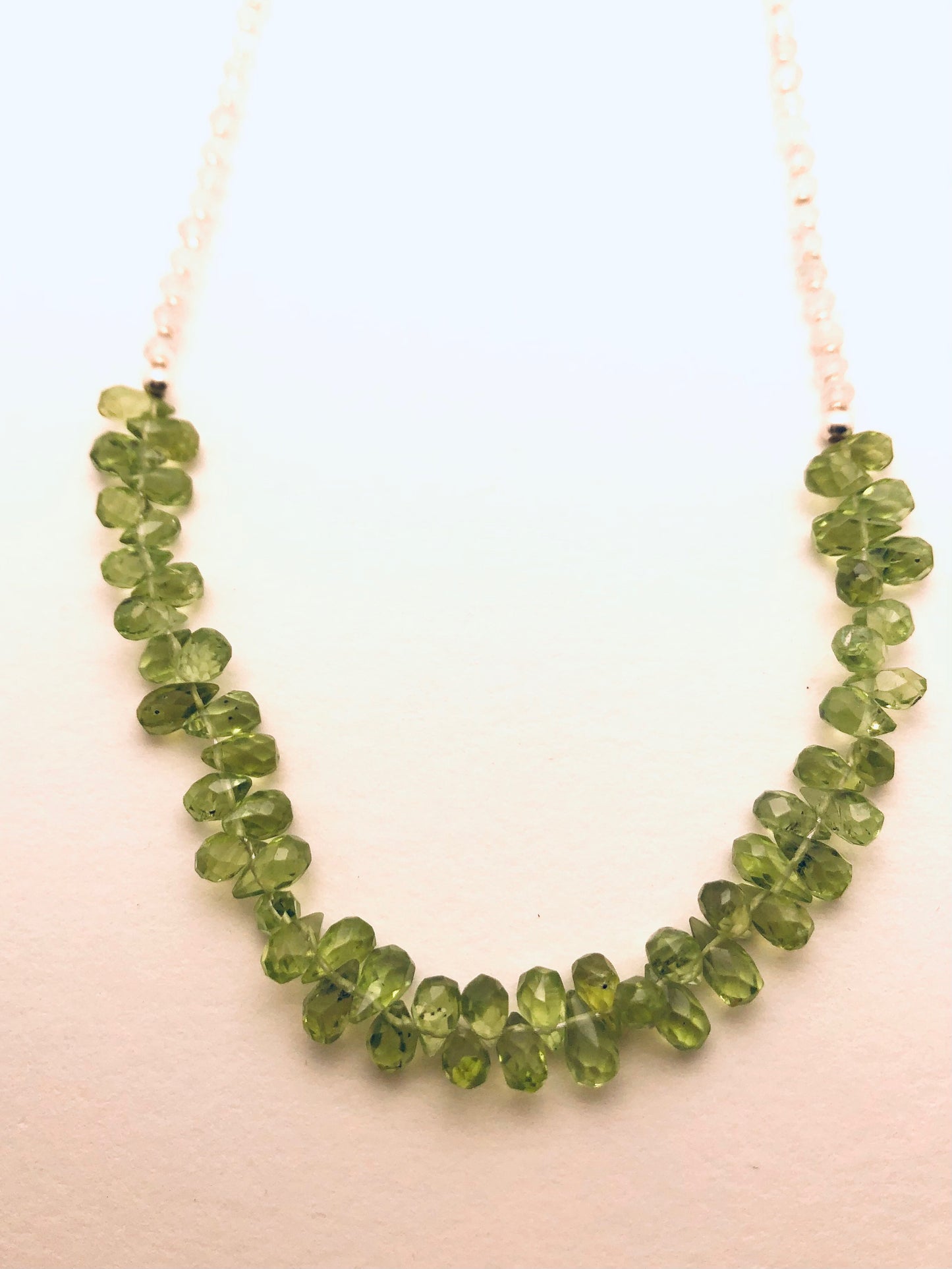 Necklace with Peridot, White Topaz, Hill Tribe Sterling Silver