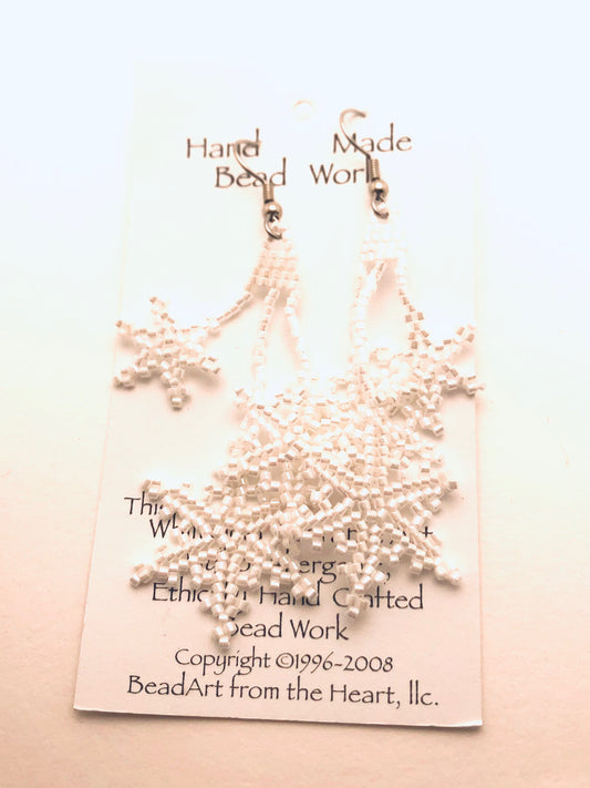 Beaded Snowflake Earrings Multiple