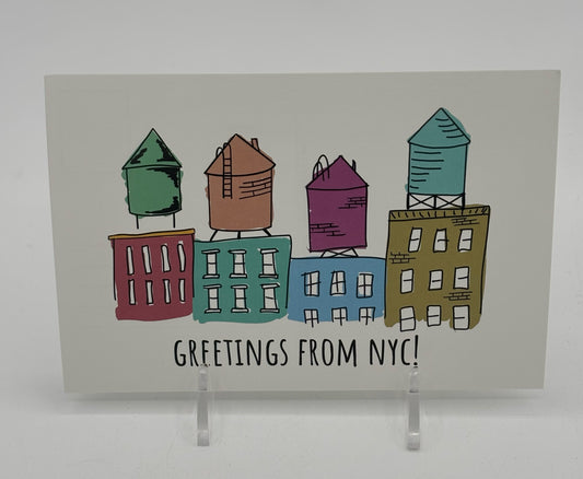 Greetings From NYC Watertower Postcard