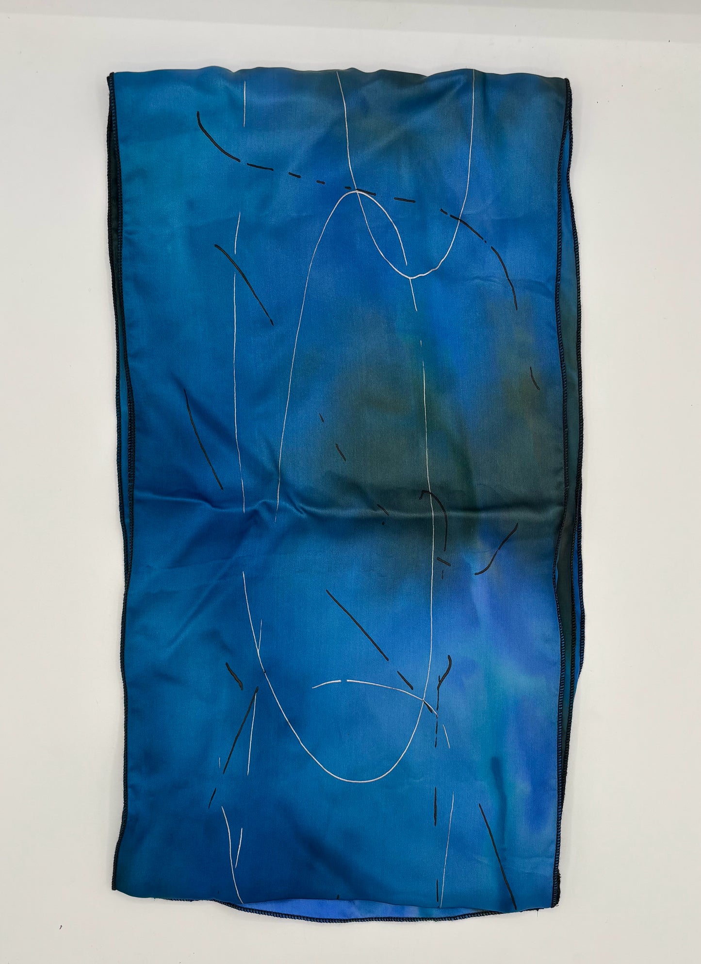 Green & Metallic Silk Collage Scarf