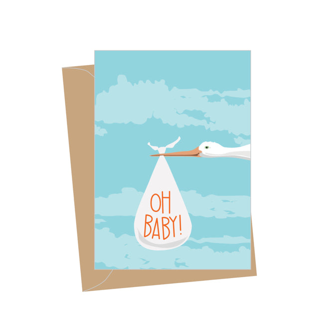 Mini Baby Stork Special Delivery Enclosure Card
