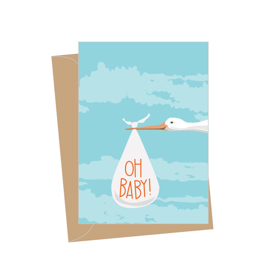 Mini Baby Stork Special Delivery Enclosure Card