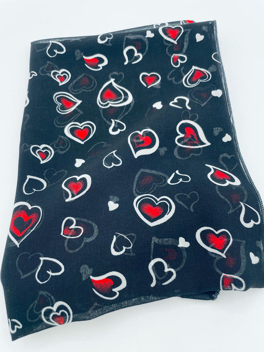 Poly Blk red hearts