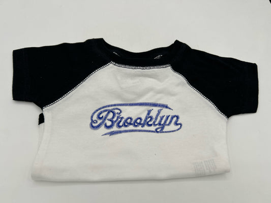 Brooklyn Script Onesie Blue on Black/White Size 6M