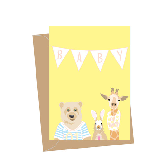 Mini Baby Three Animals Enclosure Card