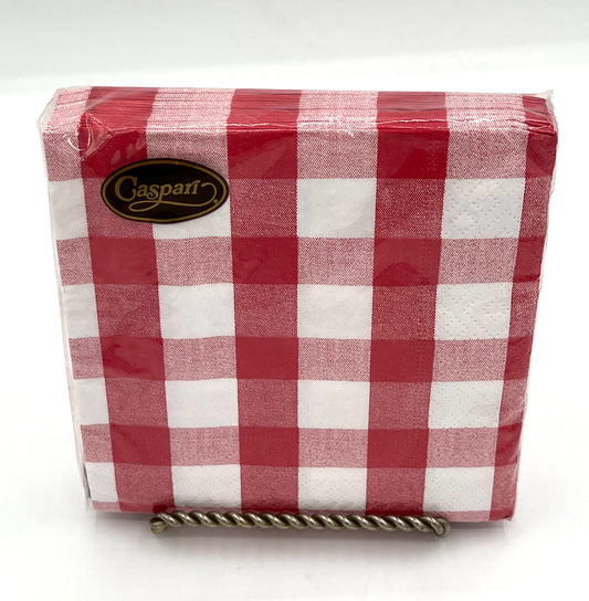 Gingham Red Cocktail Napkins