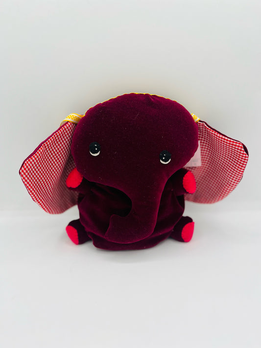 Elephant Bag in Red Velvet