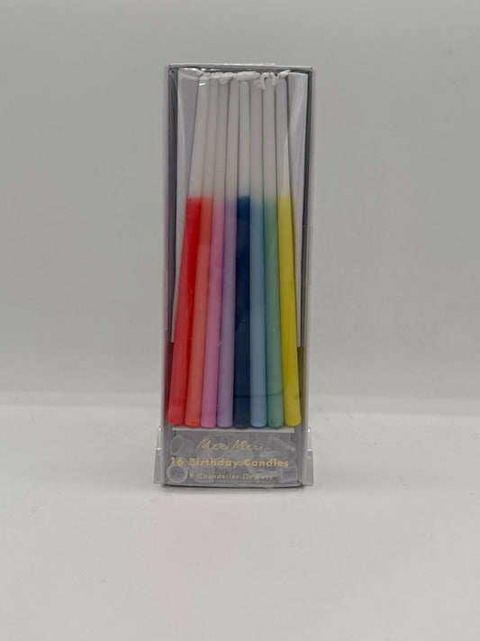 Rainbow Dipped Tapered Candles