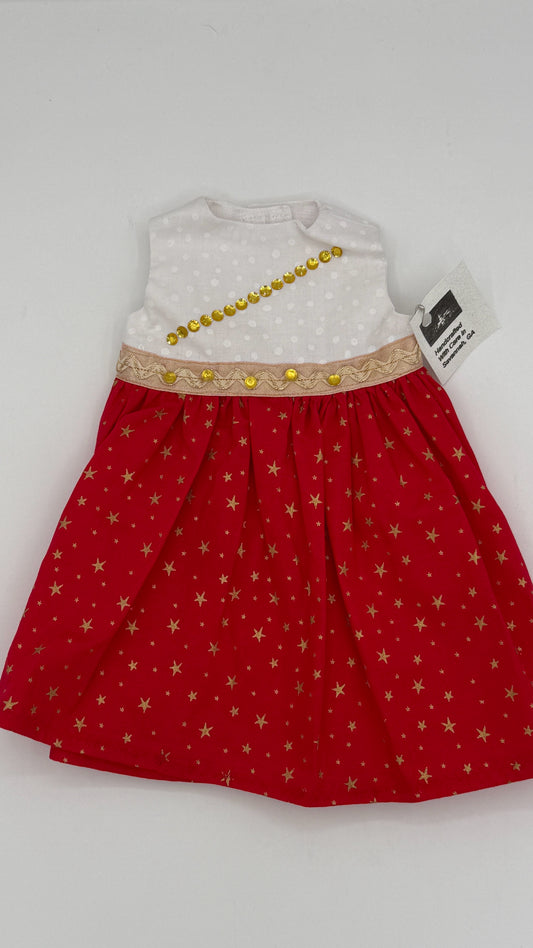 Red Dress with Gold Stars