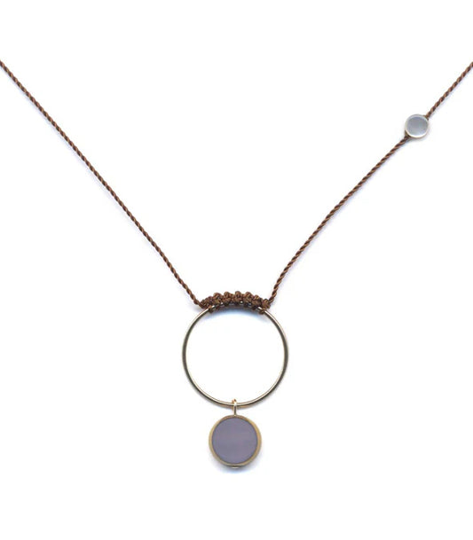 Intention - Roped Lavender Hoop Necklace