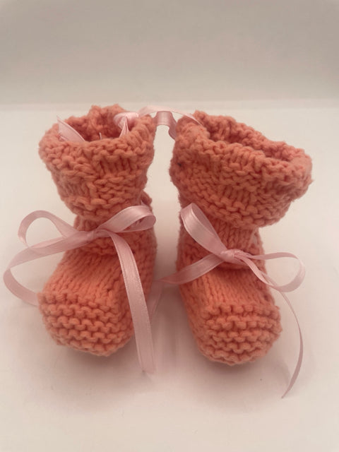 Newborn Peach Acrylic Booties