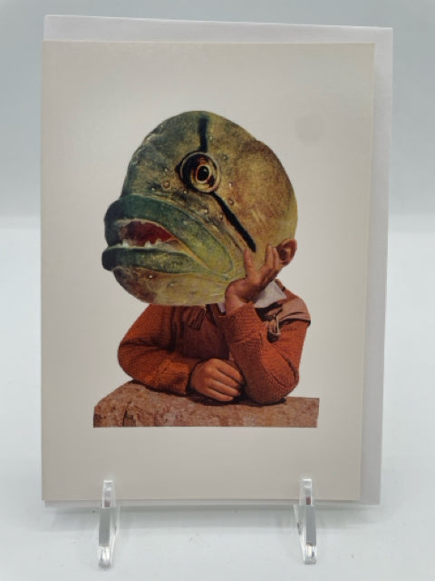 Fish In Orange Sweater Card
