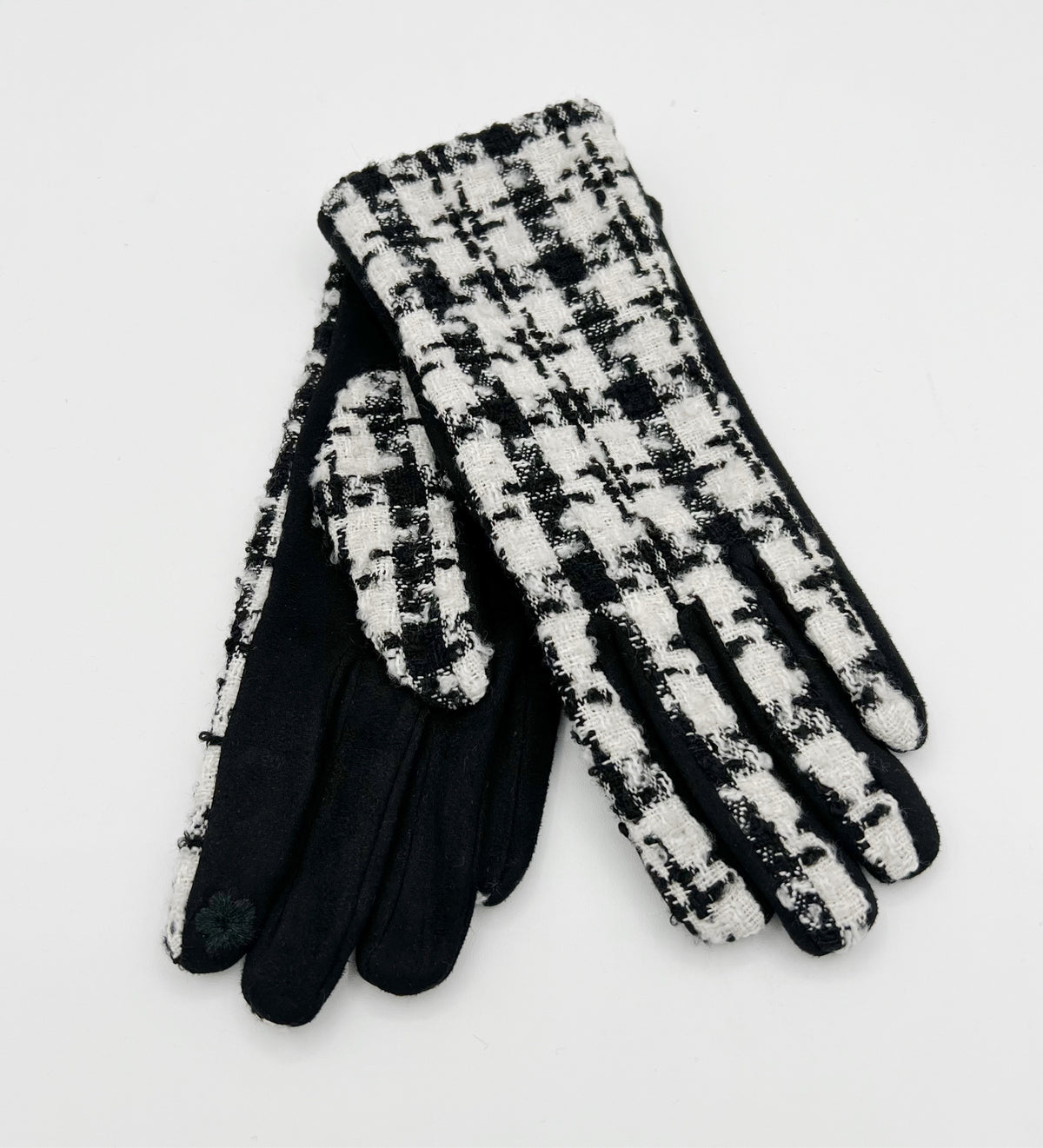 Black & White Classic Houndstooth Gloves