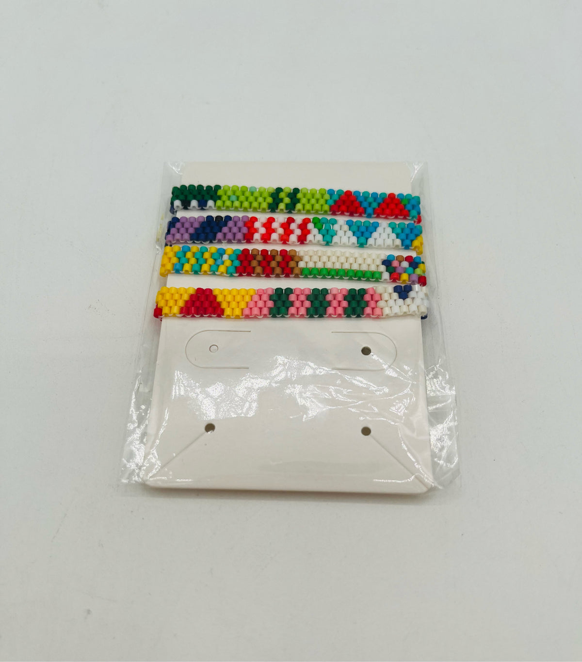 Multi-Colored Seed Bead Flat Wrap Bracelet