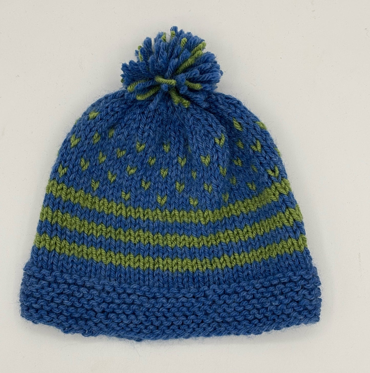 6-12 M Blue and Green Acrylic Knit Beanie