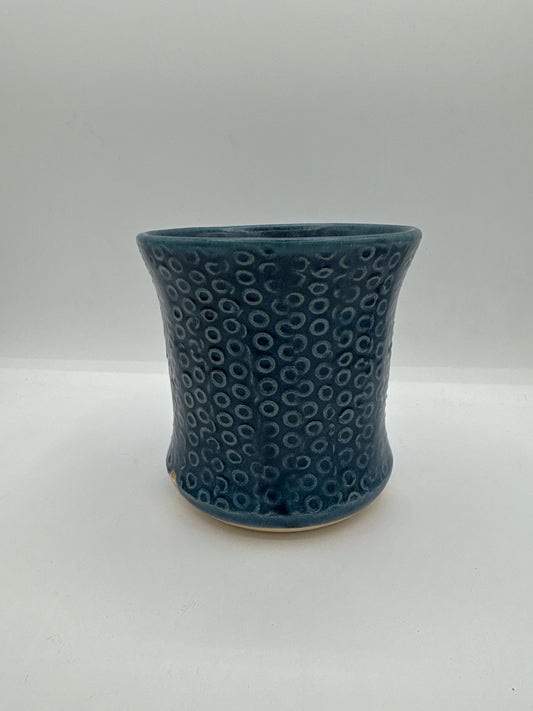 Slate Blue Utensil Holder with Ring Texture