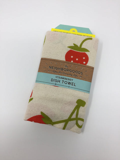 Strawberry Flour Sack Dish Towel