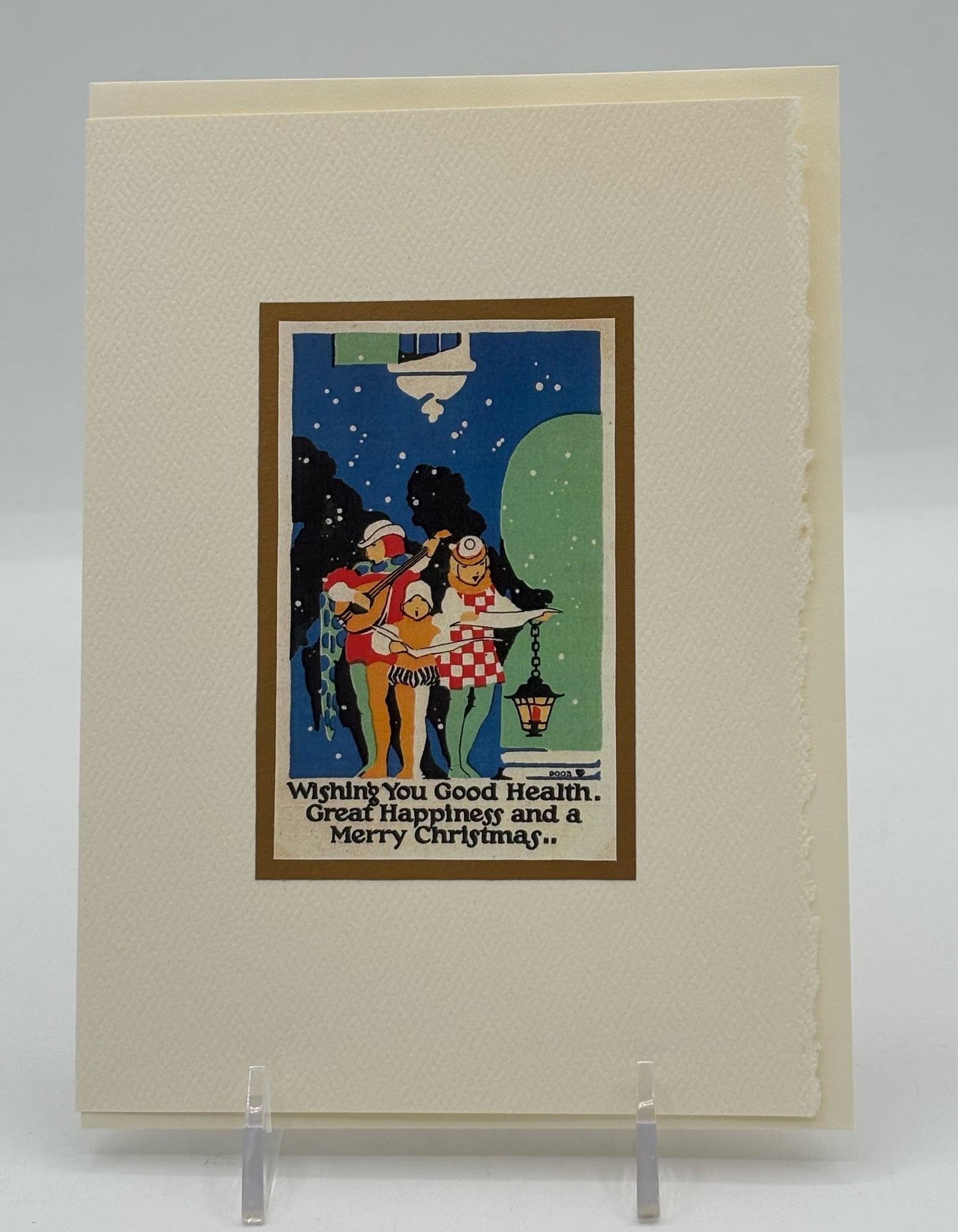 Deco Carrollers Christmas Card