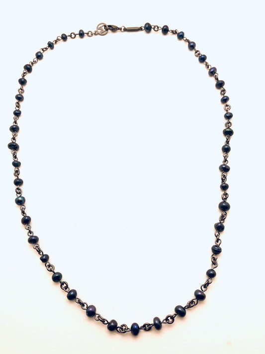 Black on Black Pearl Necklace