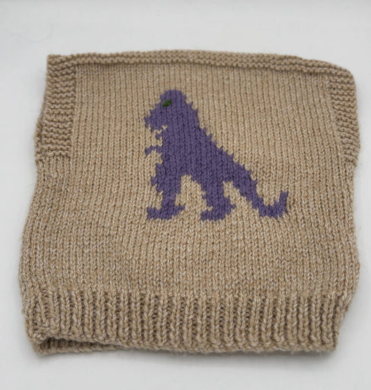 4 Y Tan Acrylic Knit Vest with Dinosaur