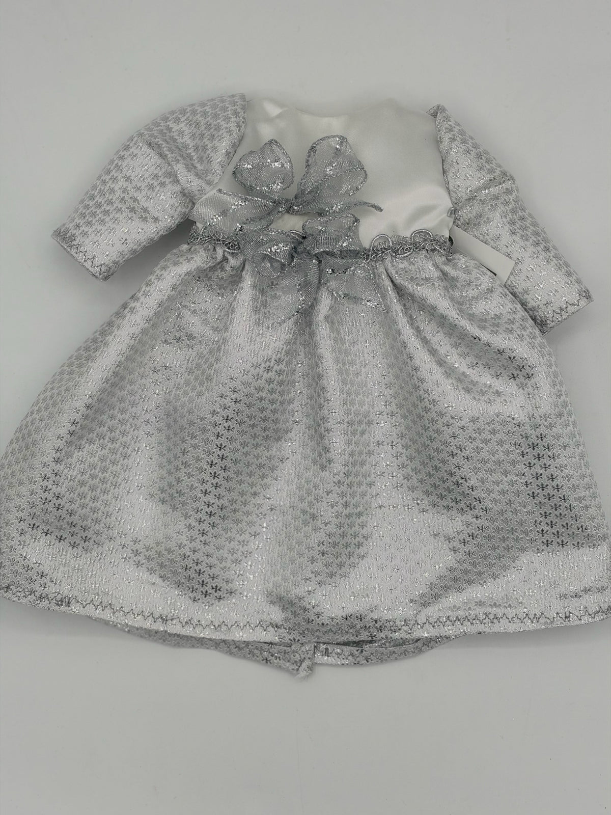 Silver Dress w/ Silver Bows for 18" Doll