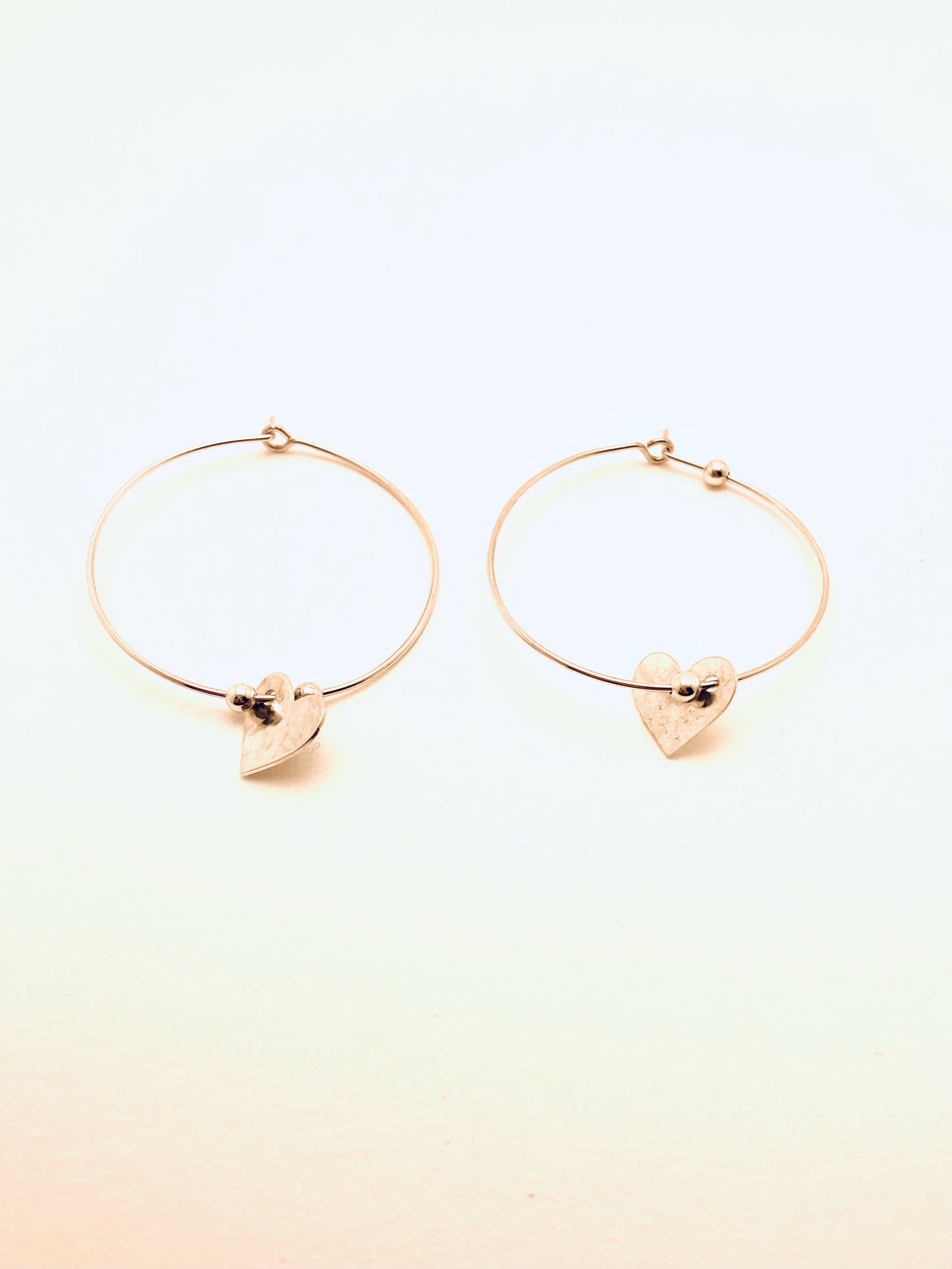 Sterling Hoops with Heart