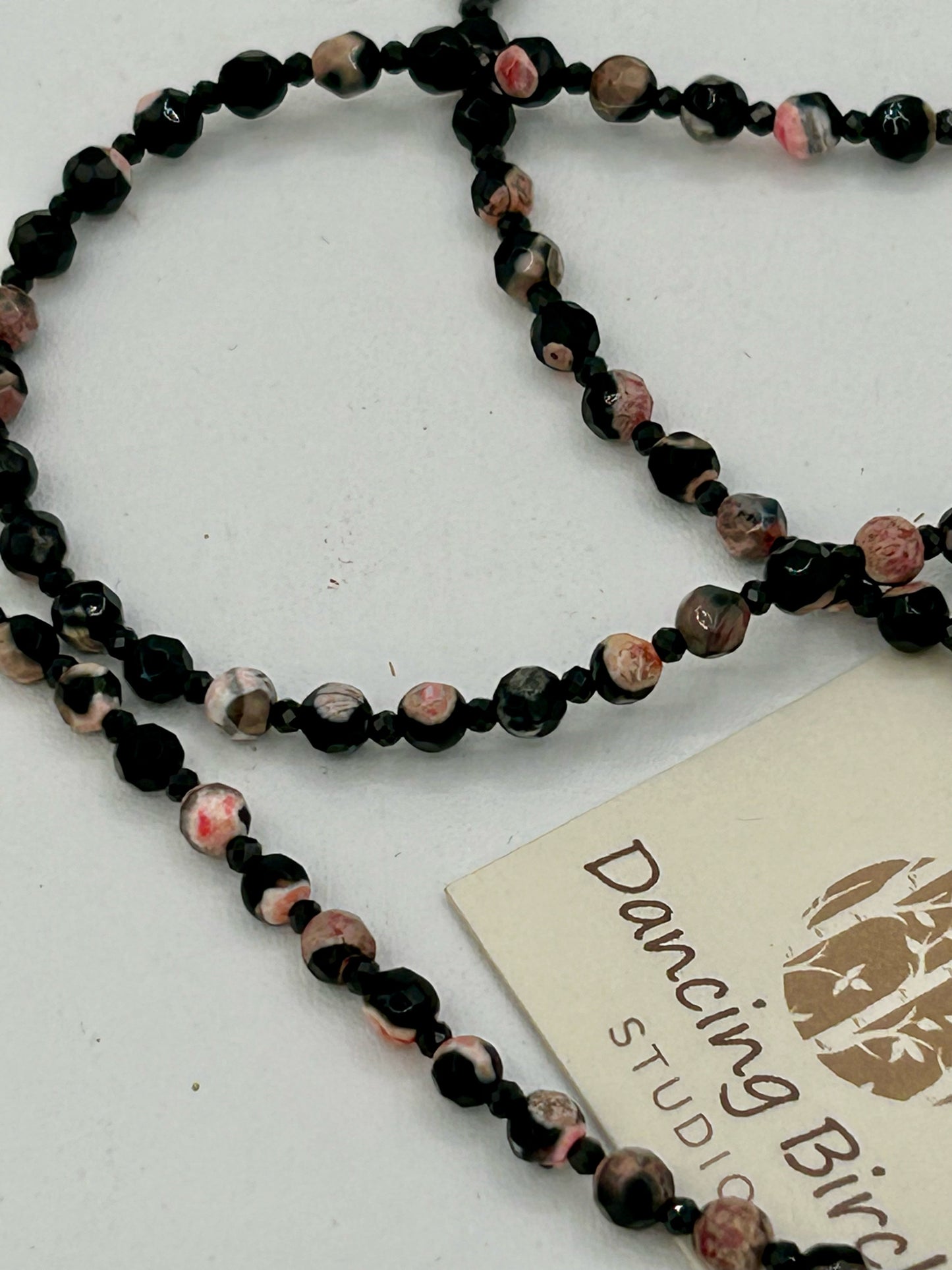 Pink Fire Agate, Black Spinel & Necklaces