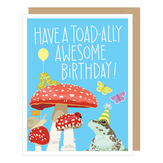 Toad And Mushroom Birthday Card