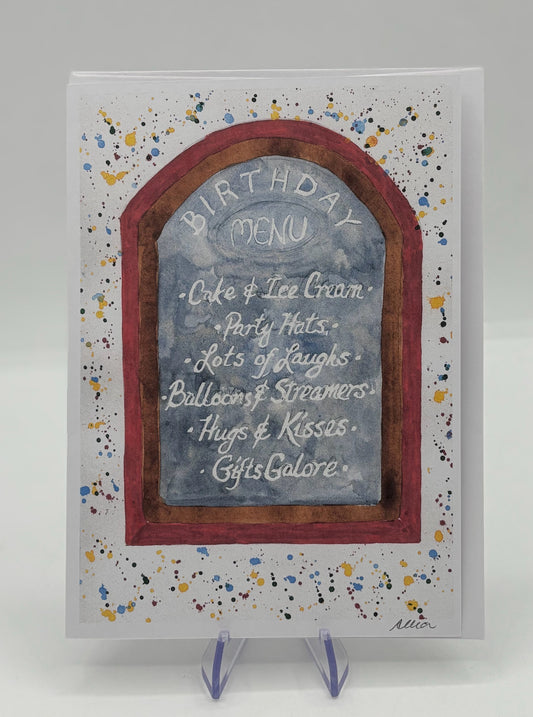 Menu Birthday Card