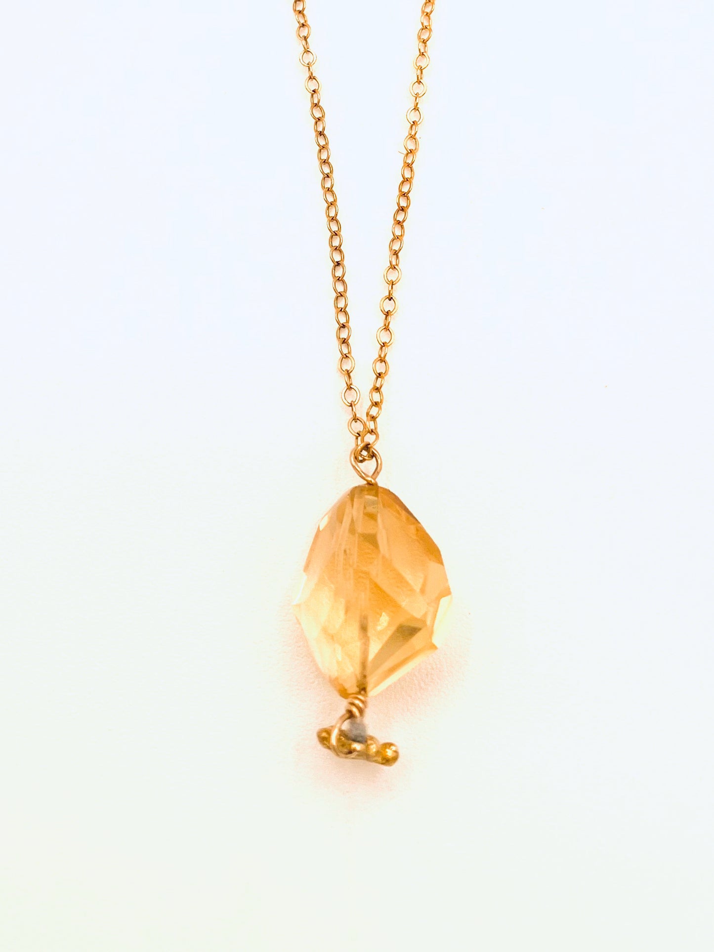 Lemon Quartz Starbust Dangle Necklace