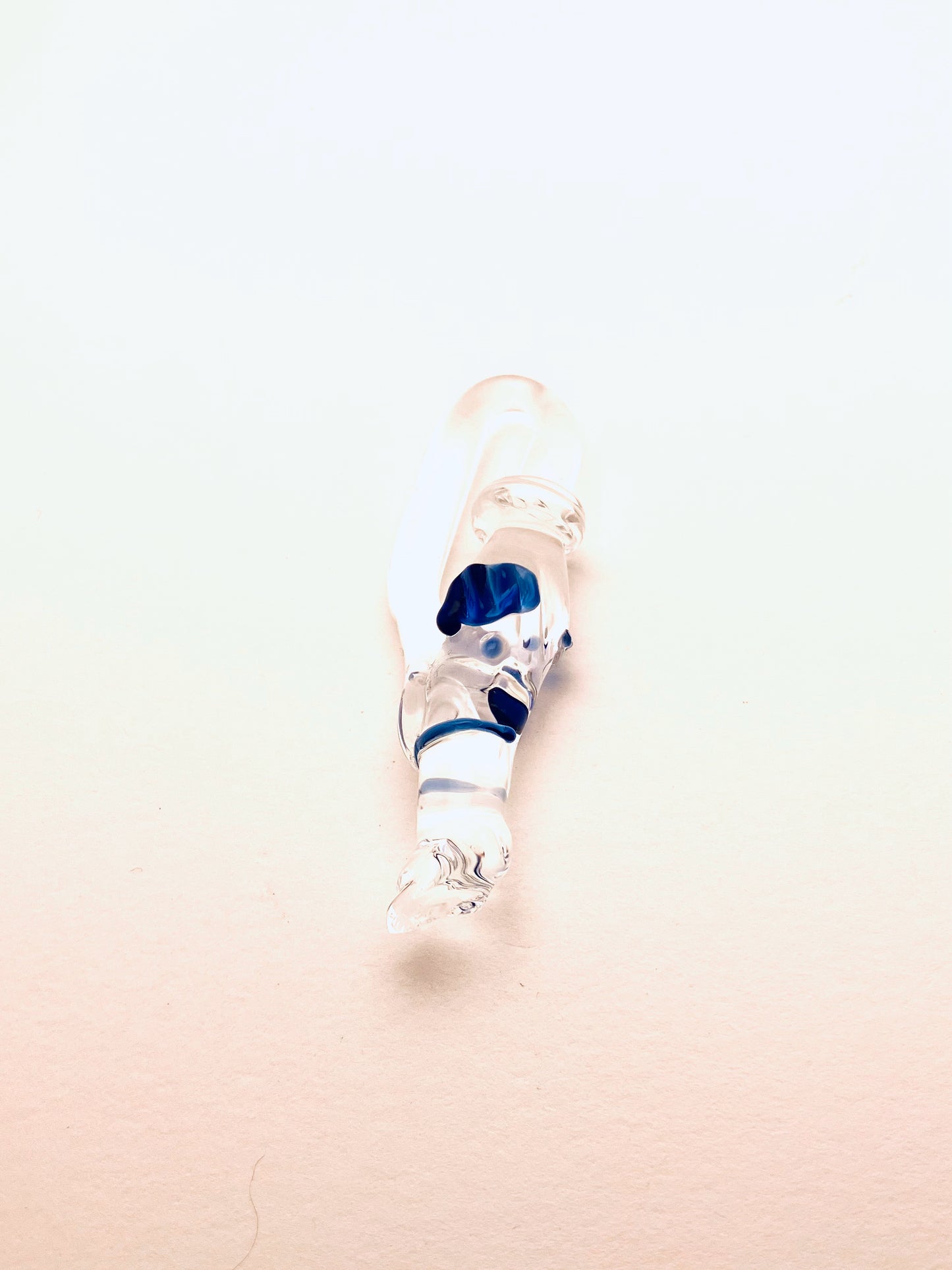 Borosilicate Glass Pendant, Clear with Blue