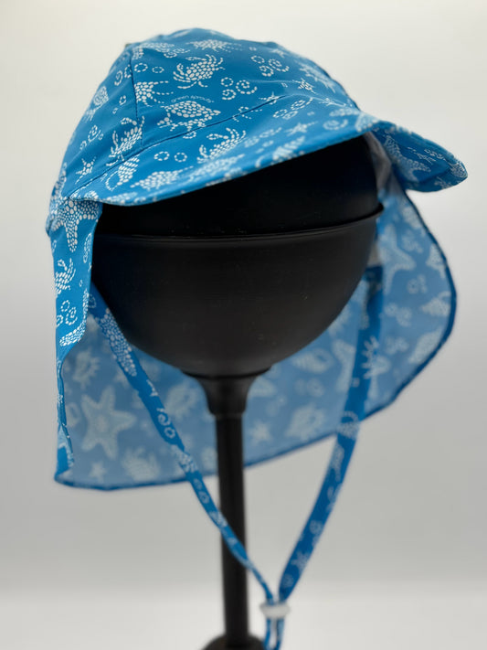 9-18 M Blue Seashell Eco Flap Hat