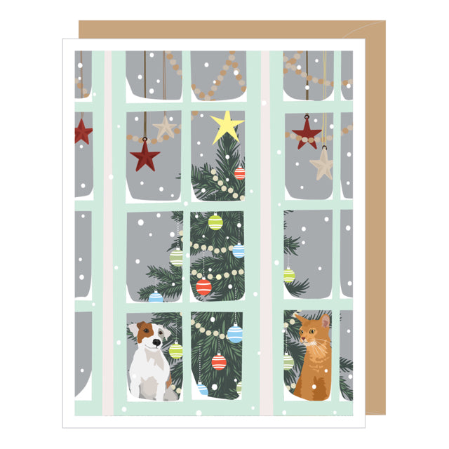 Holiday Pets In Window Boxed Christmas Cards